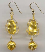 Gold Foil Leaves and Paint Drip Earrings